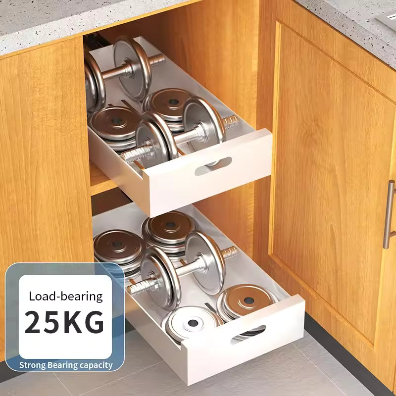 Kitchen Cabinet Shallow Drawer Pull Out Cabinet Organizer Slide Sliding Box Storage Rack Living Room Cabinets Organize Drawers