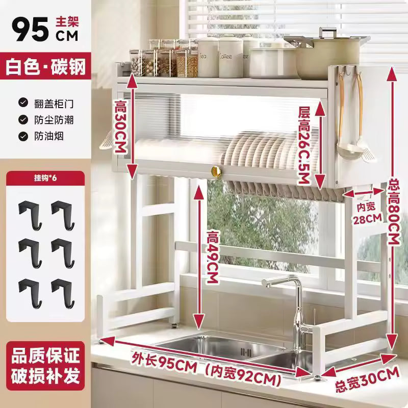 Multi-purpose Kitchen Sink Shelf Countertop Dish Bowl Storage Rack Over-sink Drainage Organizer for Dishes