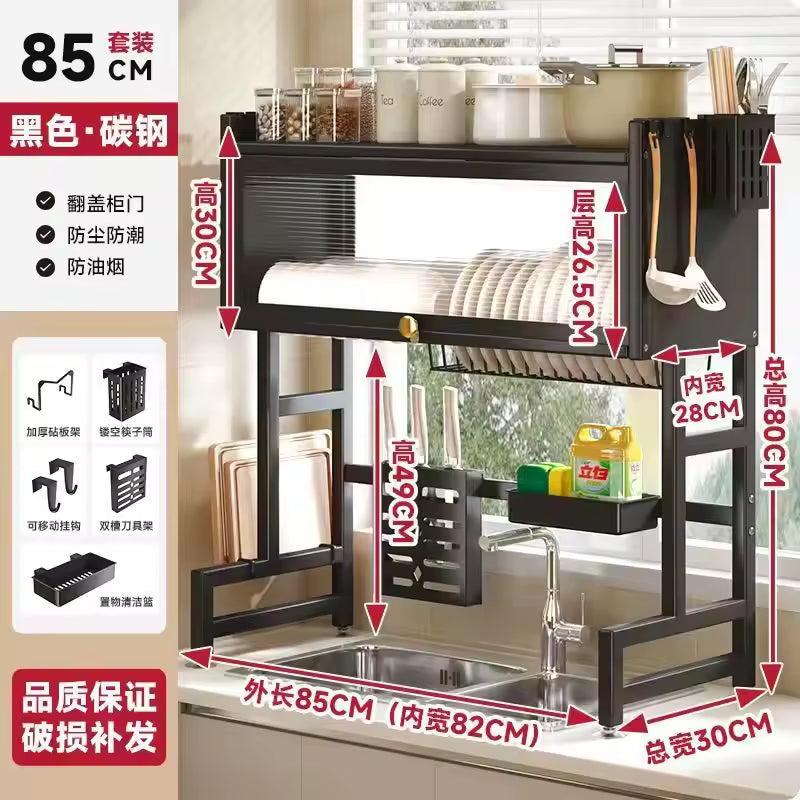 Multi-purpose Kitchen Sink Shelf Countertop Dish Bowl Storage Rack Over-sink Drainage Organizer for Dishes
