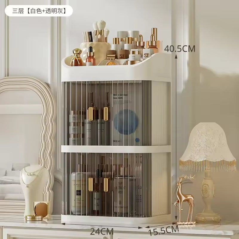 Makeup Storage Box Large Capacity Dressing Table Storage Rack Dust-proof Cosmetic Organizer Cosmetics Containe Drawer Organizer