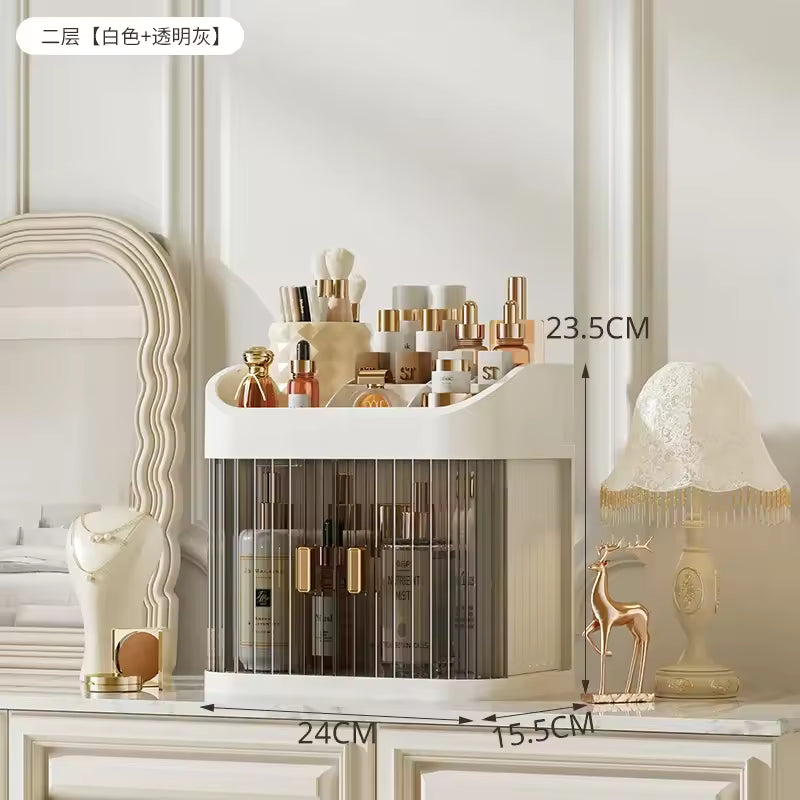 Makeup Storage Box Large Capacity Dressing Table Storage Rack Dust-proof Cosmetic Organizer Cosmetics Containe Drawer Organizer