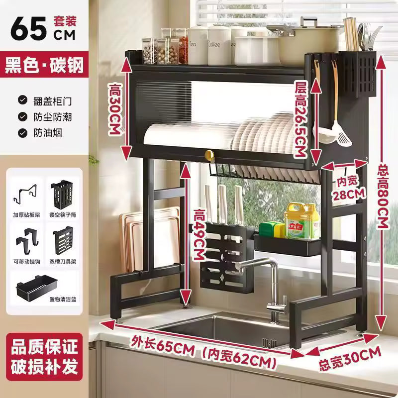 Multi-purpose Kitchen Sink Shelf Countertop Dish Bowl Storage Rack Over-sink Drainage Organizer for Dishes