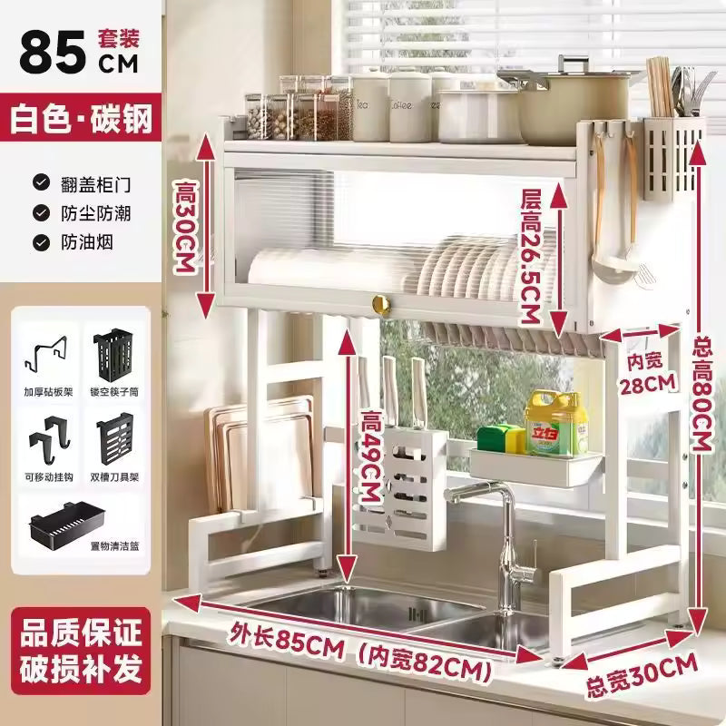 Multi-purpose Kitchen Sink Shelf Countertop Dish Bowl Storage Rack Over-sink Drainage Organizer for Dishes