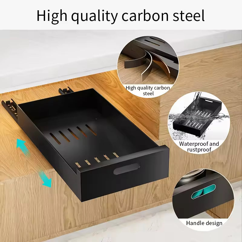 Kitchen Cabinet Shallow Drawer Pull Out Cabinet Organizer Slide Sliding Box Storage Rack Living Room Cabinets Organize Drawers