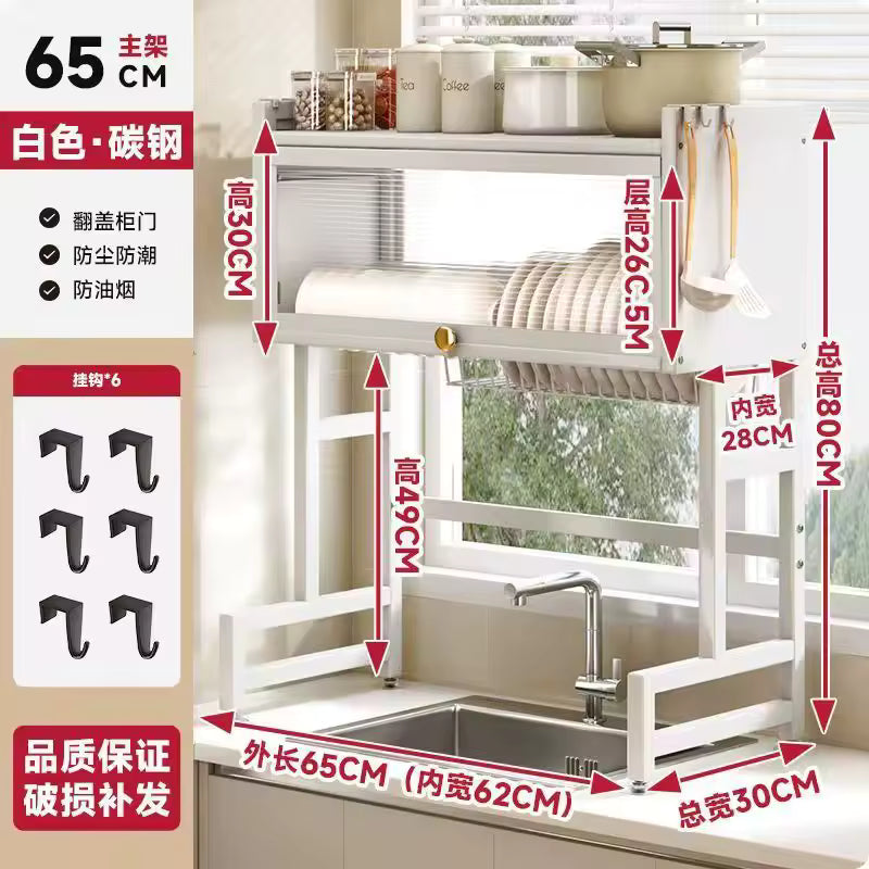 Multi-purpose Kitchen Sink Shelf Countertop Dish Bowl Storage Rack Over-sink Drainage Organizer for Dishes