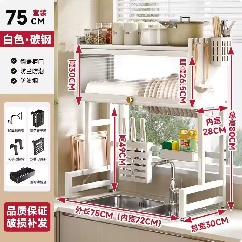 Multi-purpose Kitchen Sink Shelf Countertop Dish Bowl Storage Rack Over-sink Drainage Organizer for Dishes