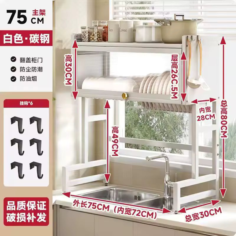 Multi-purpose Kitchen Sink Shelf Countertop Dish Bowl Storage Rack Over-sink Drainage Organizer for Dishes