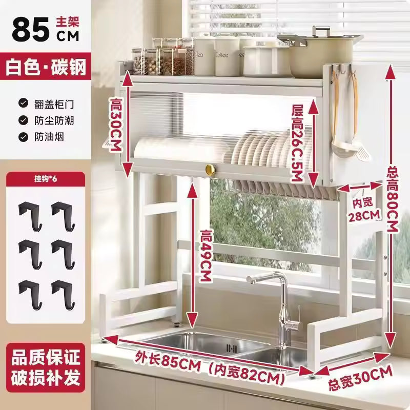 Multi-purpose Kitchen Sink Shelf Countertop Dish Bowl Storage Rack Over-sink Drainage Organizer for Dishes