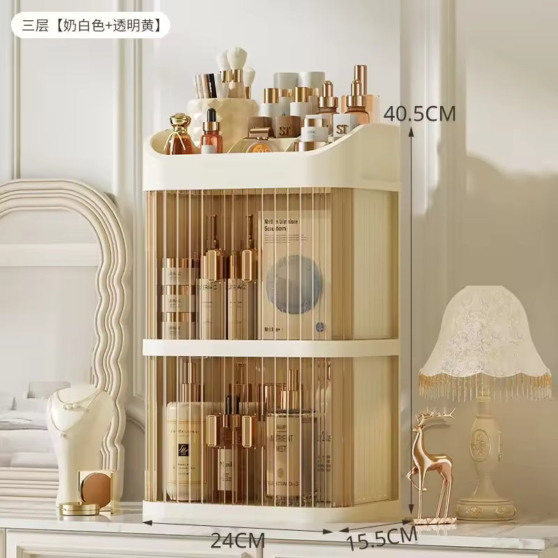 Makeup Storage Box Large Capacity Dressing Table Storage Rack Dust-proof Cosmetic Organizer Cosmetics Containe Drawer Organizer