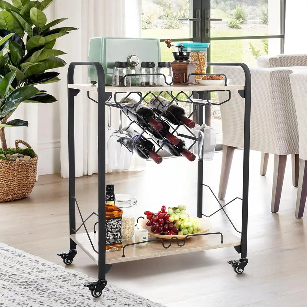 Small Bar Cart with Wheels, Kitchen Storage, Living Room Organizer, Auxiliary Home, Free Shipping