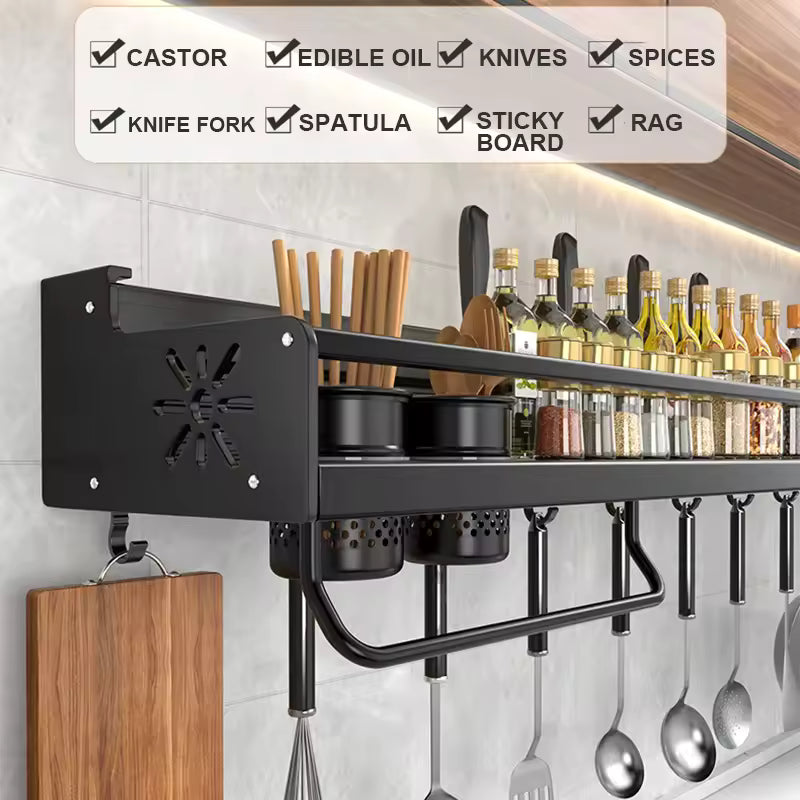 Spice Rack Organizer Wall Mount Hanging Seasoning Organizer Shelf Storage Seasoning Organizer For Kitchen Cupboard or Door