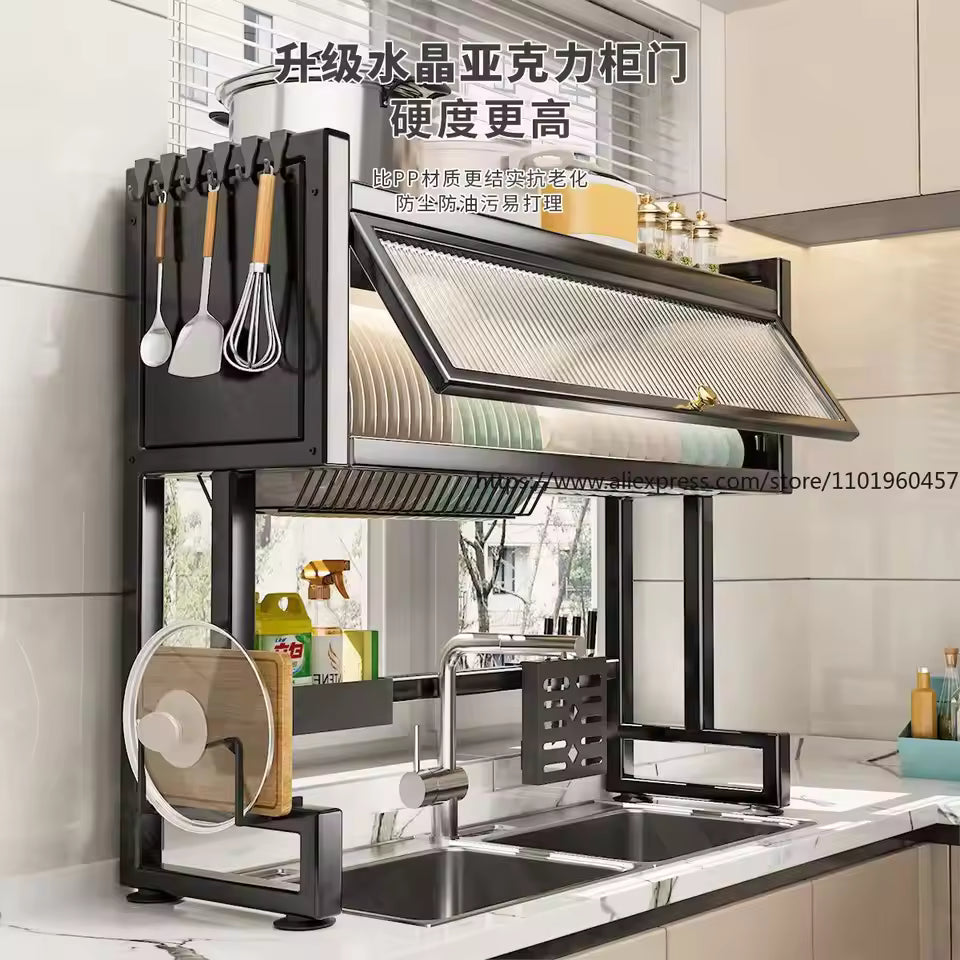 Multi-purpose Kitchen Sink Shelf Countertop Dish Bowl Storage Rack Over-sink Drainage Organizer for Dishes