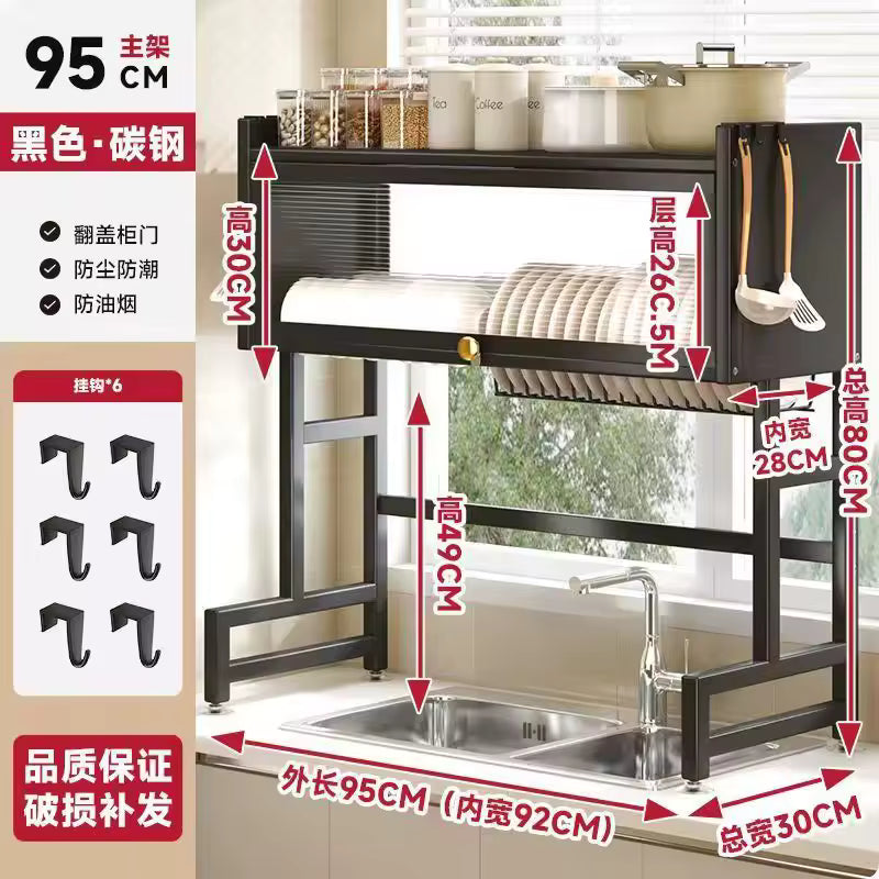 Multi-purpose Kitchen Sink Shelf Countertop Dish Bowl Storage Rack Over-sink Drainage Organizer for Dishes